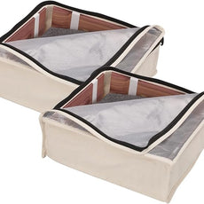 Household Essentials 3321-1 Cedarline Natural Cotton Canvas Zippered Sweater Bag | Storage Bag for Closets and Under the Bed | 2-Pack