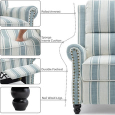 Recliner Chair, Modern Pushback Armchair with Adjustable Backrest & Footrest for Bedroom, Living Room