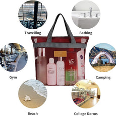 Mesh Shower Caddy Bag Portable Hanging Toiletry and Bath Organizer with Zipper for Travel, Gym, Camping, College Dorms, Beach