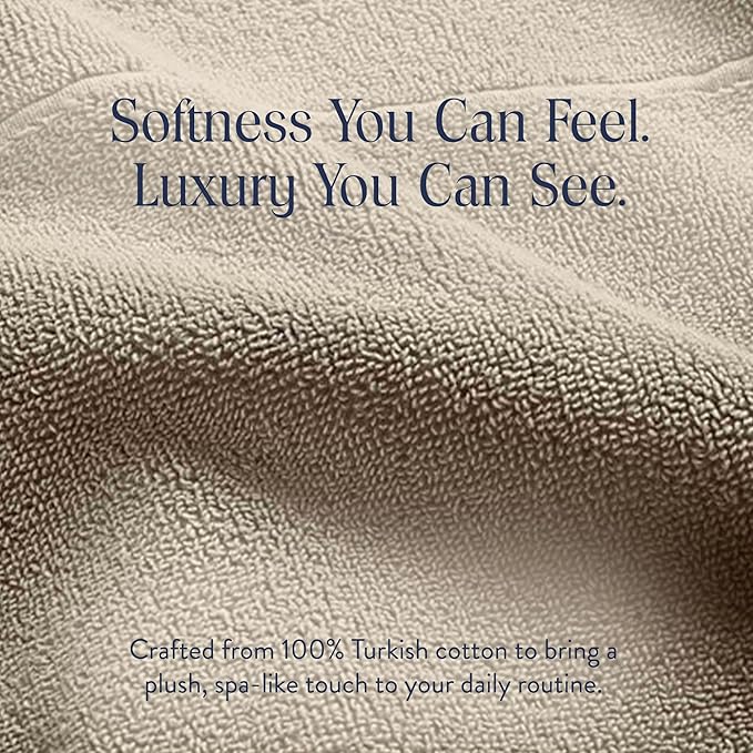 Brooklinen Super-Plush Turkish Cotton Hand Towels - Set of 2 - Cotton, 820 GSM, Highly Absorbent, Machine Washable, Perfect for Home & Bathroom (20" x 30", Driftwood)