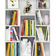 Furinno LUDER Book Shelf, 11-Cube Bookshelf, Reversible Bookcase, 9.4 x 29.1 x 41.7, for Living Room, Bedroom, Home Office, White