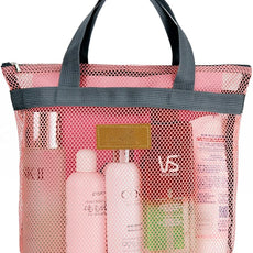 Mesh Shower Caddy Bag Portable Hanging Toiletry and Bath Organizer with Zipper for Travel, Gym, Camping, College Dorms, Beach