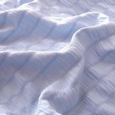 Amazon Basics Jacquard Geometric Microfiber 3-Piece Duvet Cover Set, Includes 1 Duvet Cover and 2 Pillow Shams, King, Blue Striped