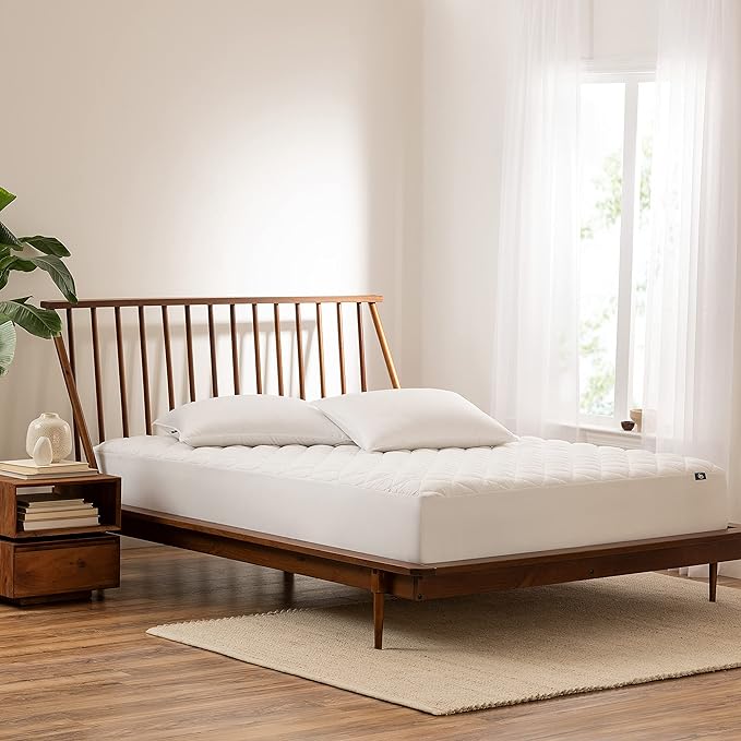 Serta Simply Clean Triple Action Mattress Pad, Waterproof Mattress Pad, Ultra Soft and Stain-Resistant Mattress Pad, Machine Washable, California King, White