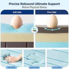 Enhomee Memory Foam Mattress Topper, 4 Inch King Mattress Topper with Cooling Gel and Washable Tencel Cover for Master Bedroom, Soft & Pressure Relief & Breathable, CertiPUR-US Certified, Non-Slip