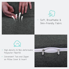 10 lbs Thickened Headboard Pillow Wedge Pillow Headboard Reading Pillow Bed for Comfortable Backrest Reading Triangular Pillow with Side Pocket Backrest Pillows for Sitting in Bed Black Full