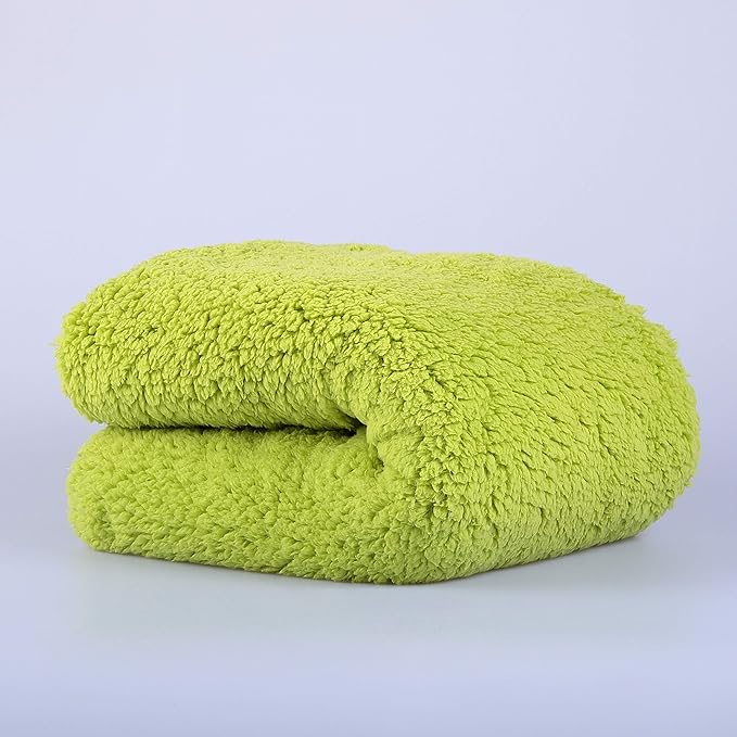 Reafort Ultra Soft Sherpa Body Pillow Cover/Case with Zipper Closure 21"x54" (21"x54" Body Pillow Cover, Lime)