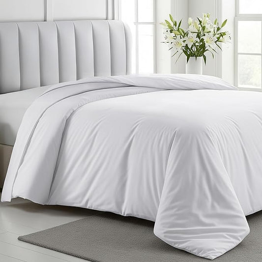 California Design Den Twin XL/Twin Duvet Cover Only - Winner Good Housekeeping Best Bedding Awards 2025, Premium 400 Thread Count Sateen, 100% Cotton Duvet Cover, Button Closure & Corner Ties - White
