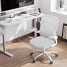 White Office Chair for Big and Tall People - 400lbs Wide Seat Computer Desk Chair Gaming Ergonomic High Back Cushion Lumbar Support with Comfy Mesh Swivel Rolling Home Task Chair