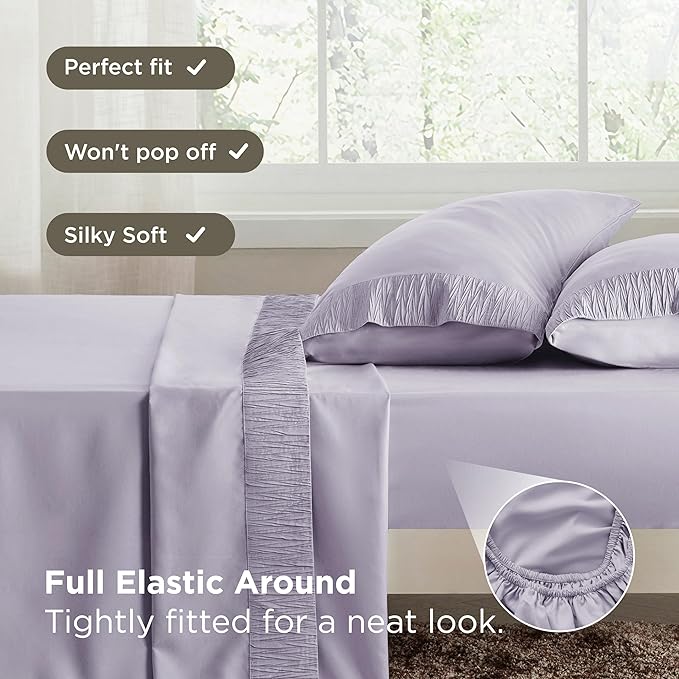 Bedsure Twin XL Sheet Sets Dorm Bedding - 3 Pieces Soft Extra Long Twin Sheets, Hotel Luxury, Easy Care Microfiber for Women, Men, Lavender