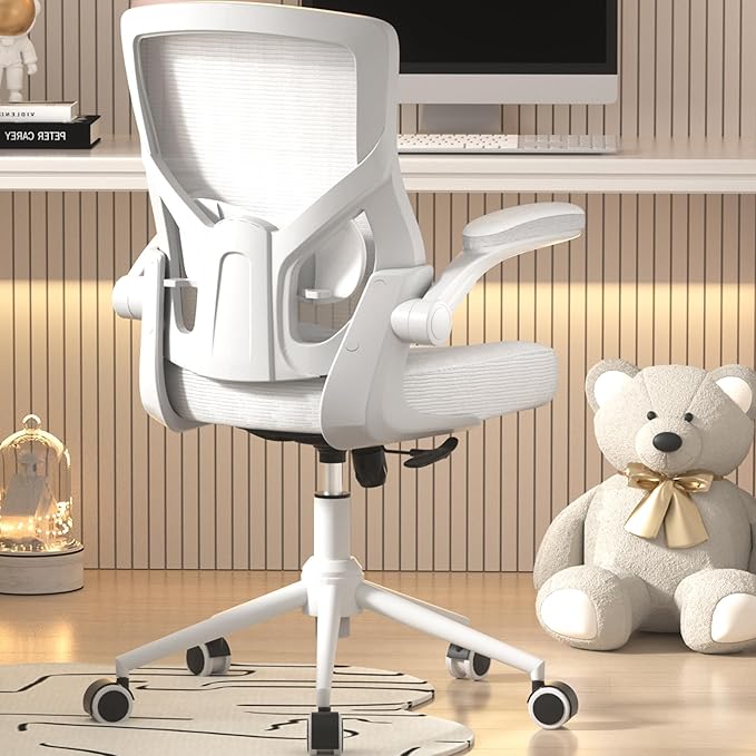 Office Chair, High Back Desk Chair Adjustable Height and Ergonomic Design Home Office Computer Chair, Executive Lumbar Support Padded Flip-up Armrest Office Chair
