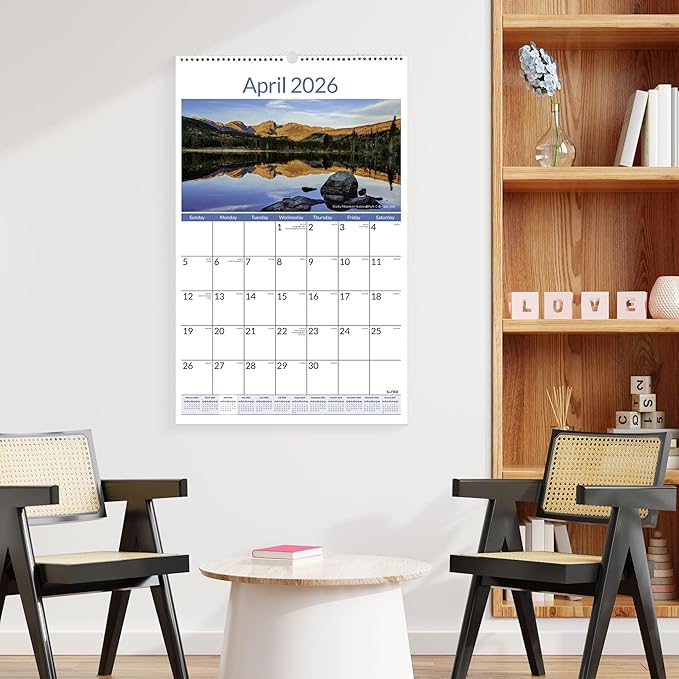 SUNEE 2026 Wall Calendar Extra Large 17"x27", 21 Month from October 2025 to June 2027, Vertical Extra Large Monthly Calendar 2026-2027 for Wall, National Parks