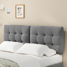 Tufted Upholstered King Headboard, King Size Headboard Only with Durable Solid Wood Legs, Modern Button Diamond Fabric Head Board with Adjustable Height from 39