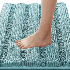 H.VERSAILTEX Bathroom Rugs Bath Rugs for Bathroom Non Slip Bath Mats Extra Thick Chenille Striped Rug 17