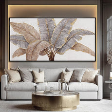 CHUDANHAO Plant Canvas Wall Art Contemporary Wall Decor Gold Pictures Textured Home Decorations 29