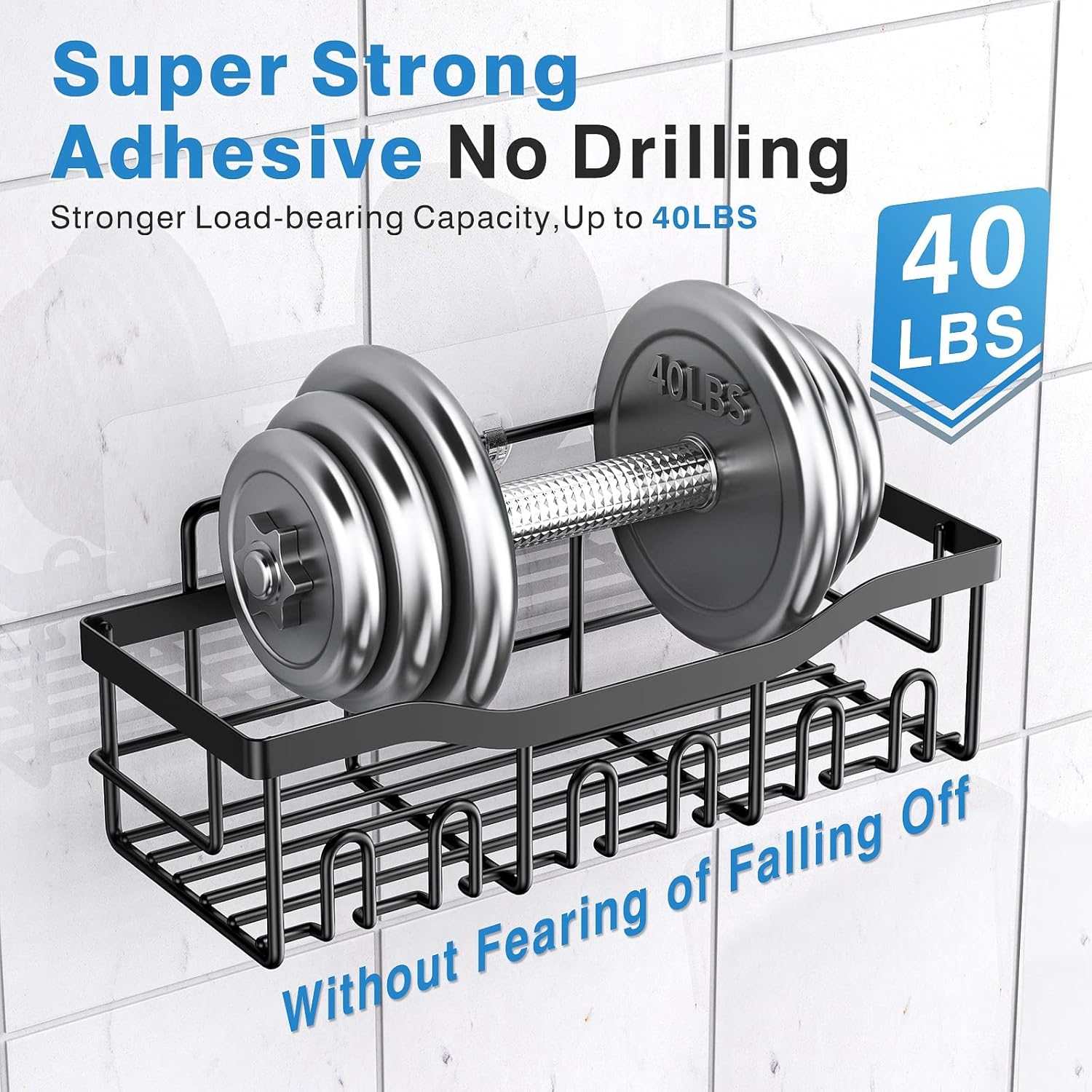 EUDELE Adhesive Shower Caddy, 5 Pack Rustproof Stainless Steel Bath Organizers With Large Capacity, No Drilling Shelves for Bathroom Storage & Home Decor Dormly