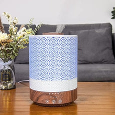 BlueHills 2500 ML XL Essential Oil Diffuser for Large Room Aroma Humidifier Home Decor Bed Baby Room Big Huge 2.5 L Capacity Long Run Color Lights Decorative Design High Mist Dark Wood Grain F004