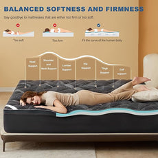 Bedlore 4-Inch Full Mattress Topper for Back Pain - Dual Layer Medium Support (2