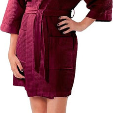 Turquaz Lightweight Short Robes For Women Waffle Kimono Bathrobe - Soft, Fast-Drying, Long-Lasting Cotton Blend