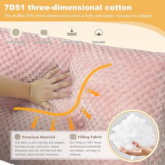Large Triangular Headboard Wedge Pillow Soft and Supportive Headboard Backrest Positioning Support Bolster Cushion, Bed Wedge Pillow with Removable Cover(Pink,Full,54x8x20inch)