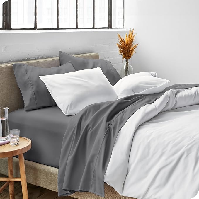 Bare Home Twin XL Sheet Set - College Dorm Size - Luxury 1800 Ultra-Soft Microfiber Twin Extra Long Bed Sheets - Deep Pockets - Easy Fit - Extra Soft - 3 Piece Set - (Twin XL, Grey) BareHome