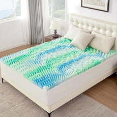 3 Inch 7-Zone King Memory Foam Mattress Topper Egg Crate Cooling Gel Infused Mattress Pad Bed Topper for Pressure Relief and Back Pain Soft & Breathable, CertiPUR-US Certified