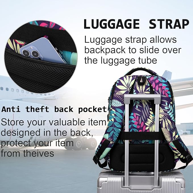 Laptop Backpack,Business Travel Anti Theft Slim Durable Laptops Backpack with USB Charging Port,Water Resistant College Computer Bag for Women & Men Fits 15.6 Inch Laptop and Notebook