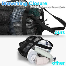 Mesh Shower Caddy Portable with Drawstring, Dorm Room Essentials for College Girls Guys, 8-Pocket Extra Large Shower Bag Basket Tote for Camping Beach Gym Travel Toiletry Bathroom