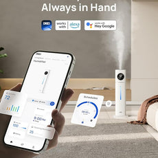 Dreo 11L Smart Humidifier Large Room 700 ft², 100H Cool Mist Air Humidifiers for Bedroom, Top-Fill Self-Cleaning Tank, 26dB, Auto Mode, Aroma Box, RGB Light, Remote & APP Control, Baby, Plant, Silver