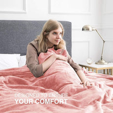 IR Imperial Rooms Fleece Blankets Queen Size 90x90 Inches- 8 Pack - Super Soft Fluffy Throw Blanket for Sofa and Bed - Warm and Cozy Lightweight 400 GSM Microfiber Bed Throws Blankets (Queen, Pink)