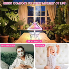 Small Humidifiers for Bedroom Cool Mist Ultrasonic,Baby Humidifier with Humidity Sensor Auto Shut Off LED Colorful Gradient Light Mini Humidifier For Plants,Bedroom,Baby Room,Office, Home（White)