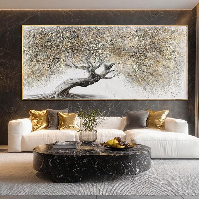 Tree Canvas Wall Art Nature Posters Vintage Hanging Wall Decor 32"x70" Decorations for Living Room Framed Art for Dining Room Area