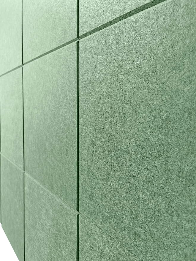 Green Bulletin Board | Large Cork Boards Alternative for Walls | Felt Cork Board for Office, Home & Classroom | Green Office Classroom Supplies | Felt Wall Tiles (12-Pack) | Forest Green