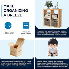 4 Cube Storage Organizer, 2x2 Cube Bookshelf, Cubby Storage Shelf, Wooden Organizer Shelf with Thickened Boards, for Closet Bedroom Home Office Living Room, 25.12