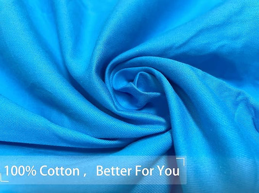 iMaylex Soft 100% Egyptian Cotton Zipper Pillow Case, Cozy and Lightweight Pillowcase, Easy Care, Blue, Body, 20" x 54"