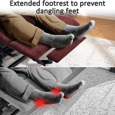 MCombo Power Lift Recliner Chair with Extended Footrest for Elderly People, Fabric 7287 (Burgundy, Medium)