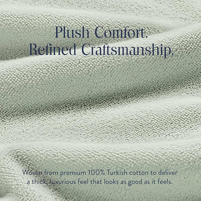 Brooklinen Super-Plush Bath Sheet and Hand Towel Set - 2 Bath Sheets 2 Hand Towels - Cotton, Highly Absorbent (Aloe)