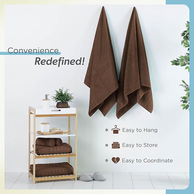 Martex 2-Pack Ultimate Performance Bath Sheet Set – 100% Cotton – 33” x 65” – Extra Large Bath Towels – Versatile – Low-Linting – Supersoft Bathroom Set – Super Absorbent – Easy Care – Chocolate
