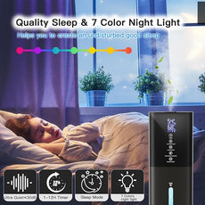 Humidifiers Large Room Bedroom with 7 Colors Light, 2.1Gal(8L) 3 Speed Quiet Ultrasonic Cool Mist Humidifier with 360° Nozzle, Humidity Setting, Timer,Aroma Box for Home Plant Baby Yoga Sleep (Gray)