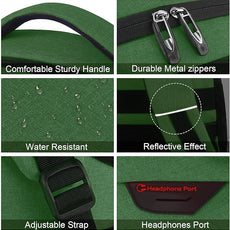 Laptop Backpack,Business Travel Anti Theft Slim Durable Laptops Backpack with USB Charging Port,Water Resistant College Computer Bag for Women & Men Fits 15.6 Inch Laptop and Notebook-Green