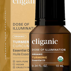 Cliganic Organic Turmeric Essential Oil, 100% Pure Natural for Aromatherapy | Non-GMO Verified (Packaging May Vary)