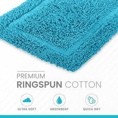 Martex 100% Cotton Ringspun Bath Rug | Super Soft | Super Absorbent | Essential Bathroom Rugs | Non-Slip Bath Mat | Quick Drying Bath Mat | Aqua