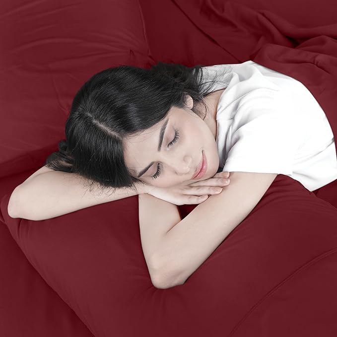 Utopia Bedding California King Sheet Set – 4 Piece Bed Sheets for Cal King Size Bed, Soft and Breathable Microfiber, Includes 1 Fitted Sheet, 1 Flat Sheet and 2 Pillowcases (Burgundy)
