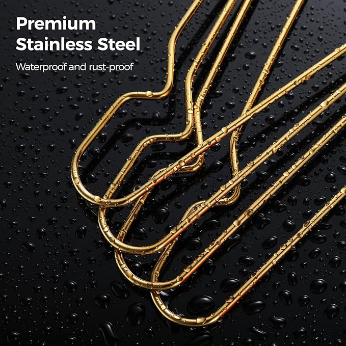Gold Metal Hangers for Clothes - 100 Pcs Stainless Steel Wire Clothes Hangers, Heavy-Duty, Space-Saving for Coat Suit Dress