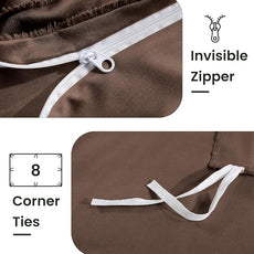 NEXHOME PRO Duvet Cover Full Size, Blue 3 Pieces Boho Tufted Duvet Cover Set, Soft and Lightweight Microfiber Comforter Cover Set for All Season(Dark Brown,80 x 90)-No Comforter