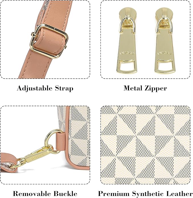 INICAT Travel Small Crossbody Sling Bags Women Cross Body Purses Passport Holder Vegan Leather Fanny Packs Birthday Gifts