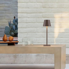 KDG 2 Pack Cordless Table Lamp,Portable LED Desk Lamp, 4000mAh Battery Operated, 3 Color Stepless Dimming Up, for Restaurant/Bedroom/Bars/Outdoor Party/Camping/Coffee Shop Night Light(Brown)