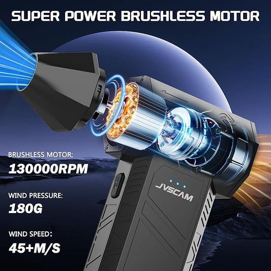 X3 Compressed Air Duster - Electric Air Duster with Brushless Motor,3 Gear Adjustable - mini Snow Blower- Rechargeable Air Duster for PC, Keyboard, Car,Outdoors,Home,Snow and Leaves Clearing