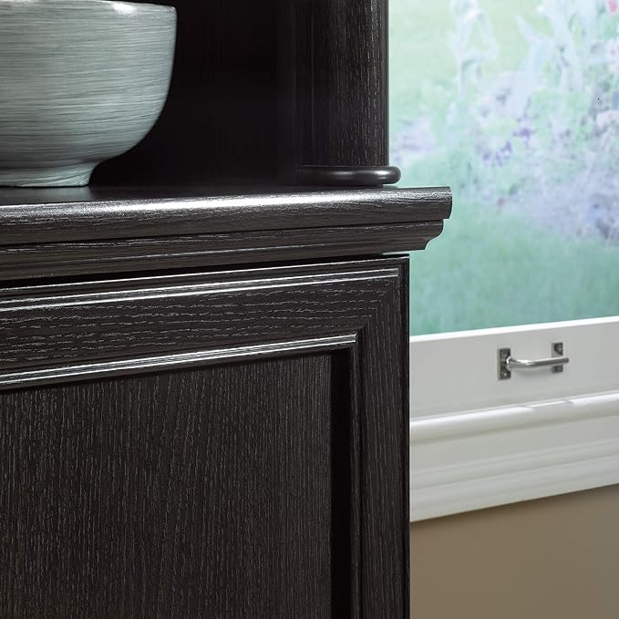 Sauder Palladia Book Shelf, Bookshelf with Storage, Library Bookcase with Doors and Adjustable Shelves, in Wind Oak Finish