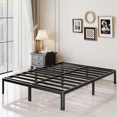 10 Inch Queen Bed Frame with Rounded Corner Legs, 2000 LBS Heavy Duty Metal Queen Platform Bed Frame with Steel Slats Support, No Box Spring Needed, Noise Free, Easy Assembly